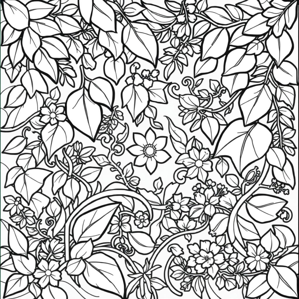 Nature-inspired coloring page with flowing organic patterns Nature-inspired coloring page with flowing organic patterns